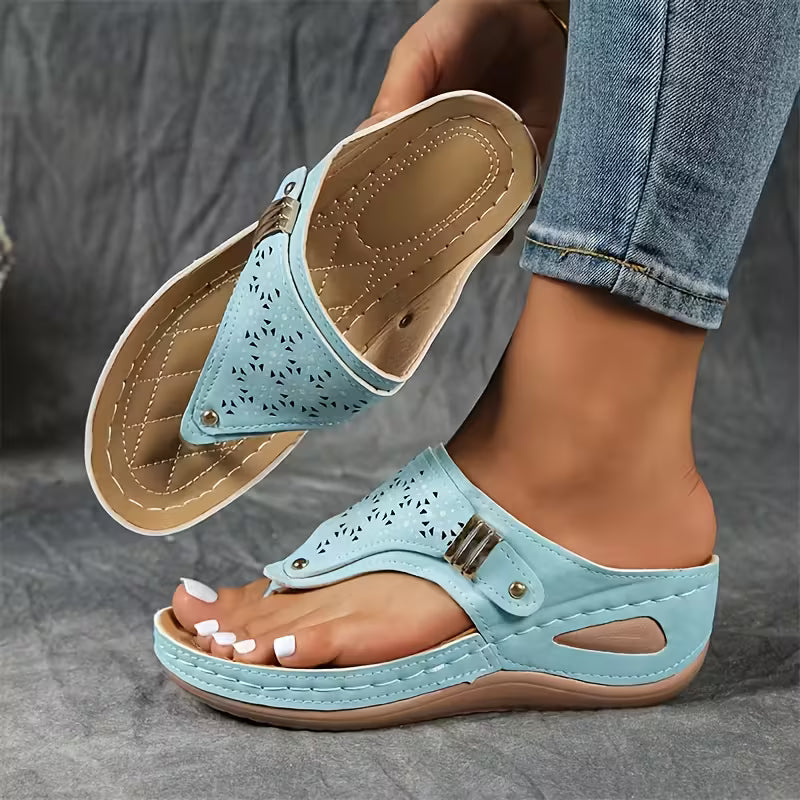 Mathilde™  | Sandales Compensées Confort & Maintien