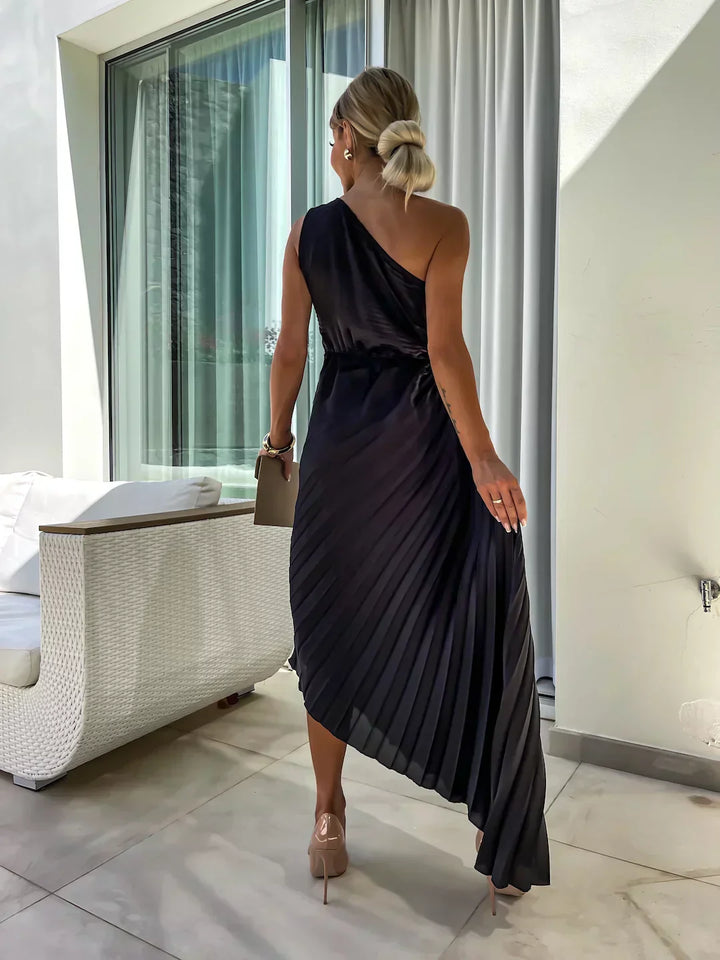 Eya™ | Élégant Robe Maxi Fleurie à Une Épaule