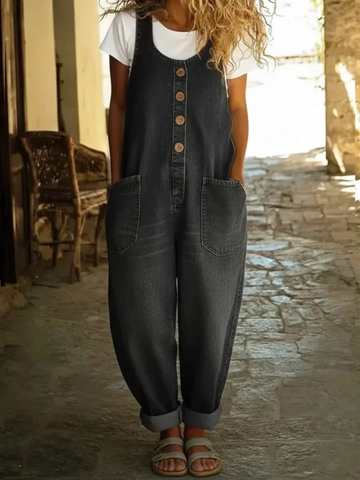Florence™ | Salopette En Denim Coton Vintage Délavé